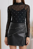 Studded Wrap Mini Skirt