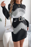 Chevron Pattern Knit Dress