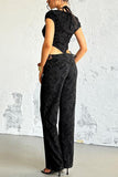 Lace-Up Cutout Jumpsuit