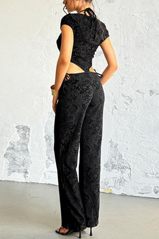 Lace-Up Cutout Jumpsuit