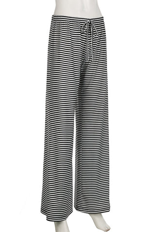 Striped Casual Drawstring Pants