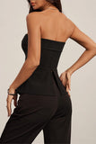 Lace-Up Strapless Corset Top