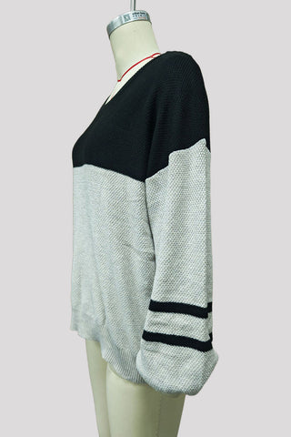 Striped Sleeve Knit Sweater