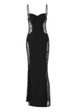 Lace-Panel Evening Dress