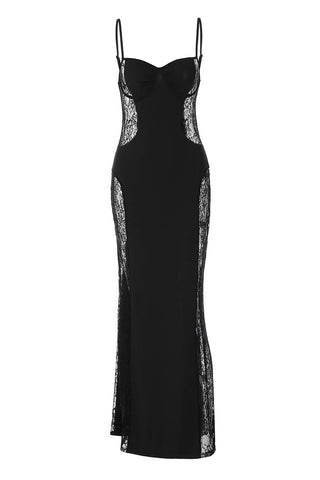 Lace-Panel Evening Dress