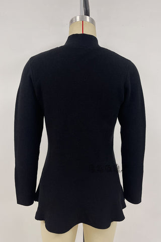 Mock-Neck Sweater with Flared Hem