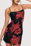 Floral Print Spaghetti Strap Dress