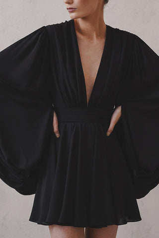 V-Neck Flowing Casual Dress