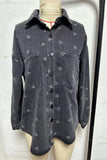 Button-Up Heart Print Shirt