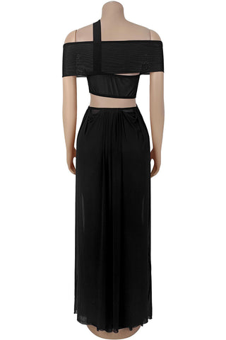 Off-Shoulder Cutout Maxi Dress