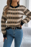 Striped Knit Sweater with Ribbed Trim