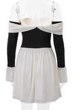 Off-Shoulder Tie-Front Casual Dress
