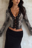 V-Neck Lace Blouse
