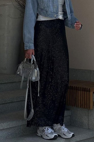 High Waist Long Slip Skirt