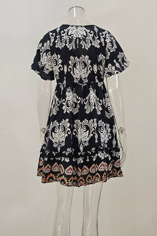 Floral V-Neck Casual Dress