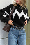 Chevron Patterned Knit Sweater