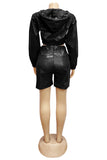 Chic Zippered Shorts Set
