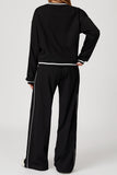 Relaxed Wide-Leg Joggers with Contrast Trim