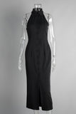 Button-Front Sleeveless Casual Dress