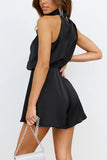 Sleeveless Halter Mini Dress