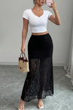 Lace Overlay Skirt