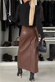 Sleek High-Slit Skirt
