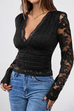 Elegant Lace V-Neck Blouse