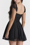 Lace Trimmed Mini Dress