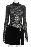 Elegant Lace and Skirt Set