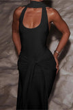Elegant Halter Evening Dress