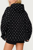 Polka Dot Hooded Sweatshirt
