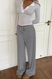 Striped Casual Wide-Leg Pants
