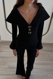Elegant Button-Front Pants Set