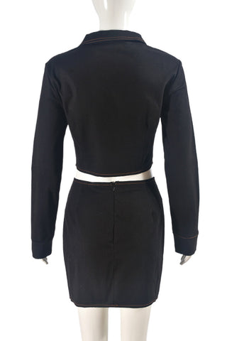 Chic Button-Front Skirt Set