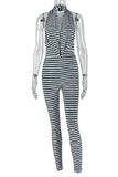Striped Halter Jumpsuit