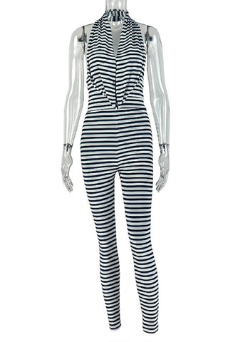 Striped Halter Jumpsuit