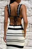 Striped Two-Piece Skirt Set