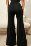 Elegant High-Waist Lace Panel Pants