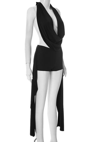 Draped Halter Short Set