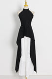 Asymmetric Halter Skirt Set