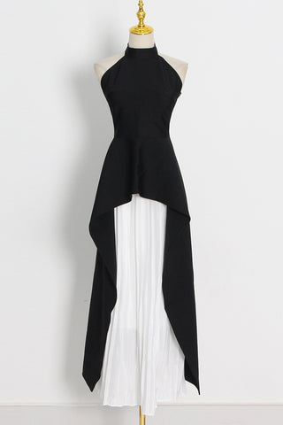 Asymmetric Halter Skirt Set