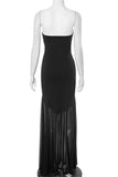 Strapless Twist-Front Maxi Dress