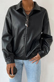 Zip-Front Leather Look Jacket
