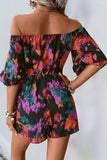 Off-Shoulder Printed Romper