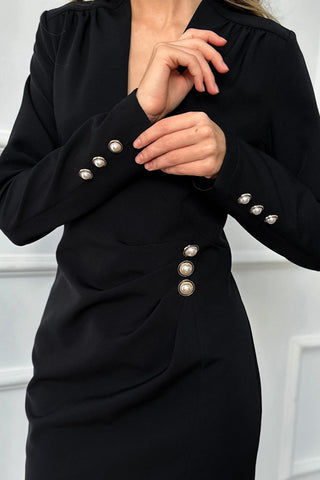 Elegant Button-Detail Casual Dress