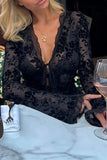 Floral Lace Sheer Blouse