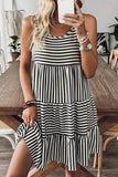 Sleeveless Tiered Striped Dress