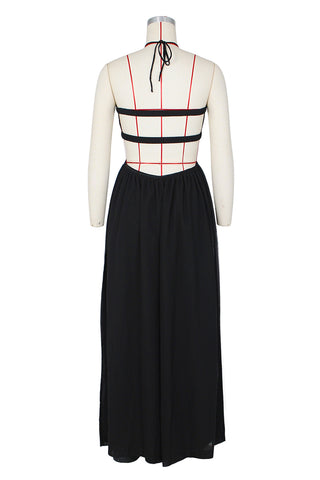 Halter Cutout Wide-Leg Jumpsuit