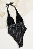 Stylish Polka Dot One-Piece Swimsuit