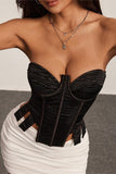 Strapless Pleated Corset Tank